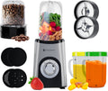 KitchenBrothers Smoothie Blender - 2-in-1 - Blender to Go - 4 Bekers - Smoothie Maker To Go - Mini Blender - Zilver - afbeelding 1