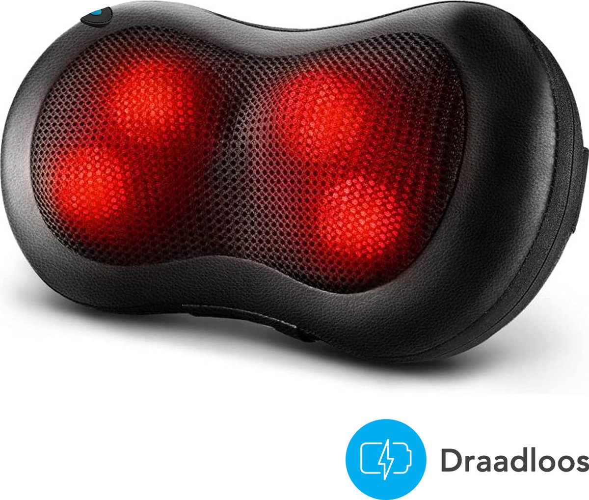Auronic Draadloos Shiatsu Massage kussen - Elektrisch Nek en Rug Massage Apparaat - Infrarood Warmte Functie - afbeelding 1