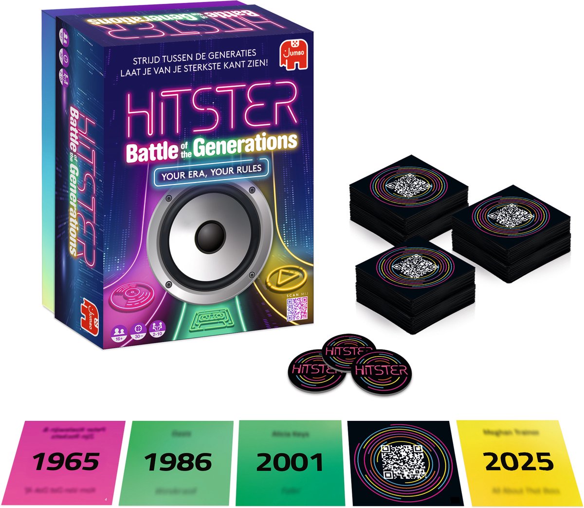 Hitster - Battle of the Generations - Nederlandstalig Partyspel - Actiespel - Muziekspel - afbeelding 3