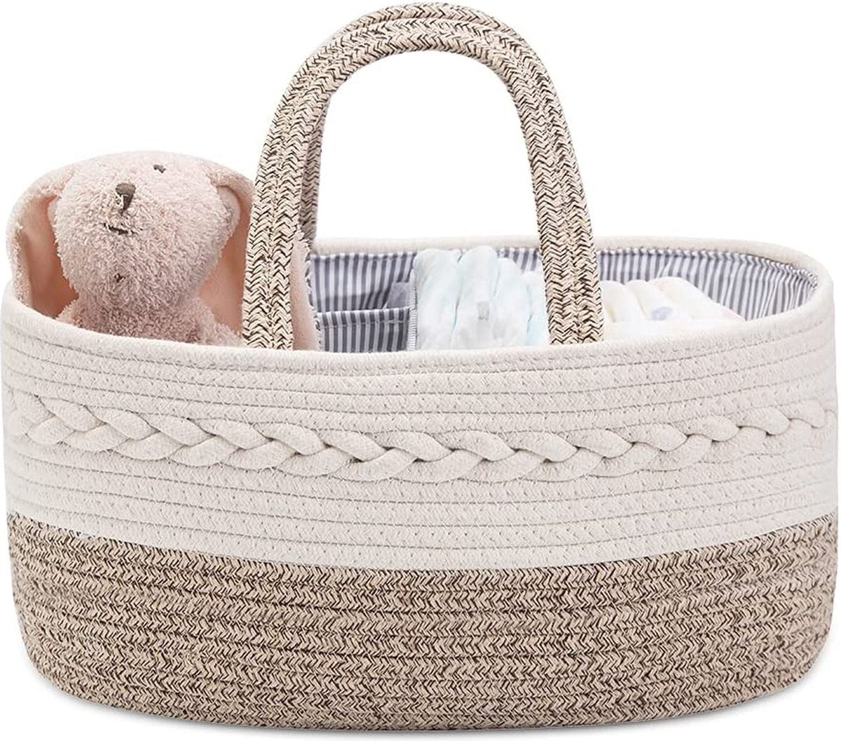 Kraammand - Baby Mand - Met drie vakken - Babyshower - Kraamcadeau meisje of jongen - Mooi, praktisch en… - afbeelding 1