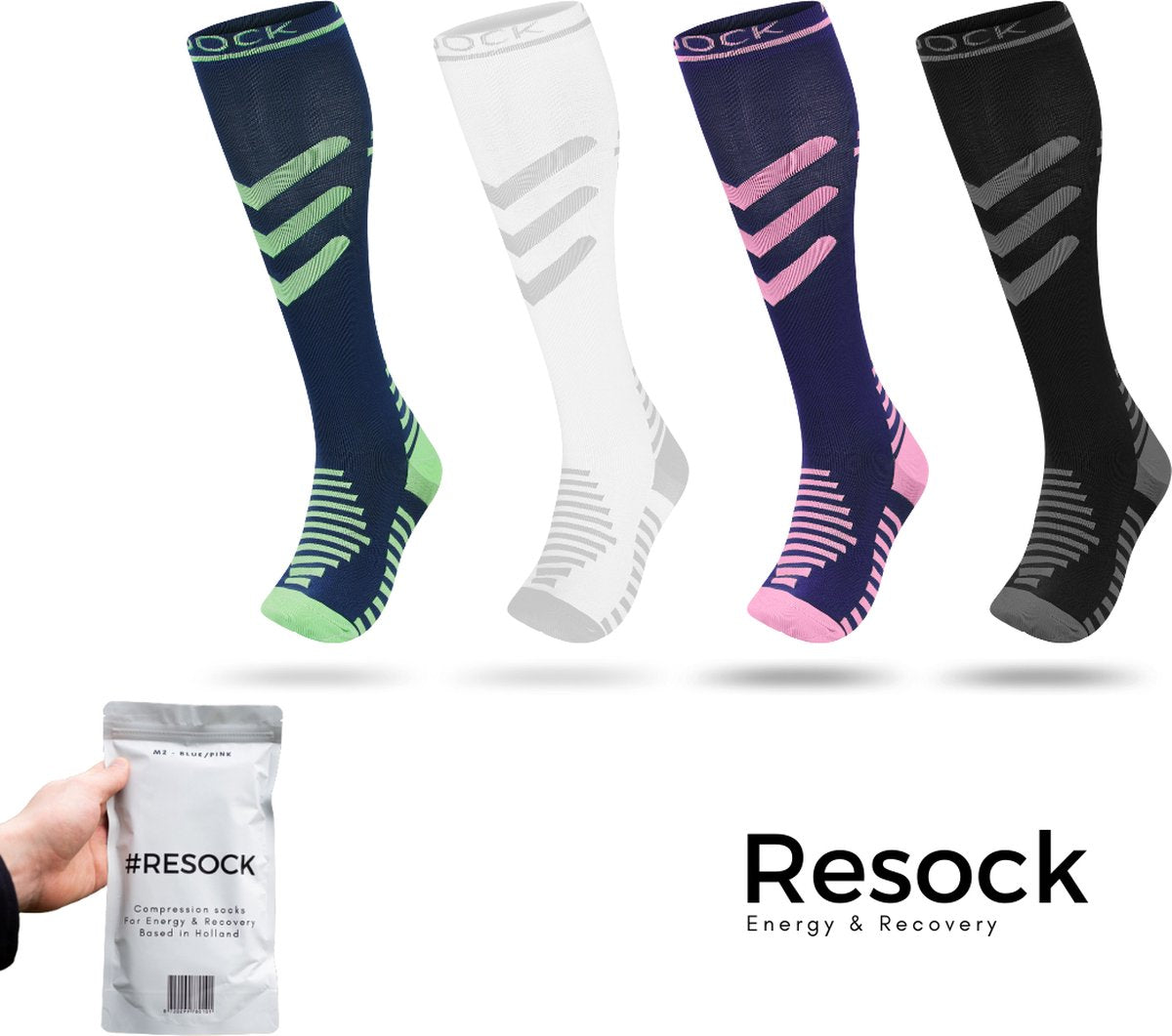 Resock Originals Compressiesokken - Premium Compressiekousen - Compressie Sokken Tegen Zwellingen en Vermoeidheid - afbeelding 5