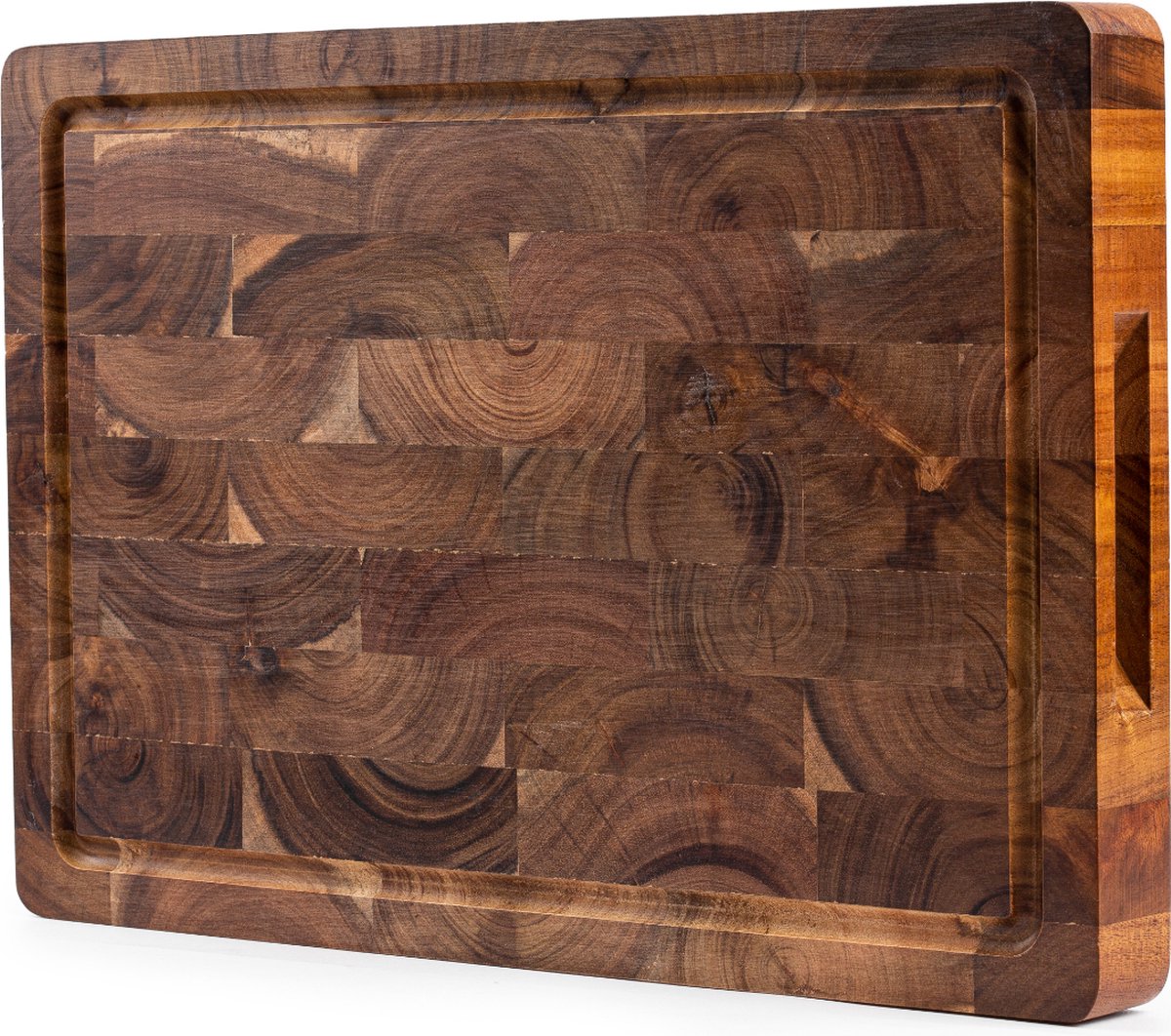 VDN Professionele Snijplank Acacia Hout met Sapgeul en Handvaten - Anti-slip Borrelplank - afbeelding 1