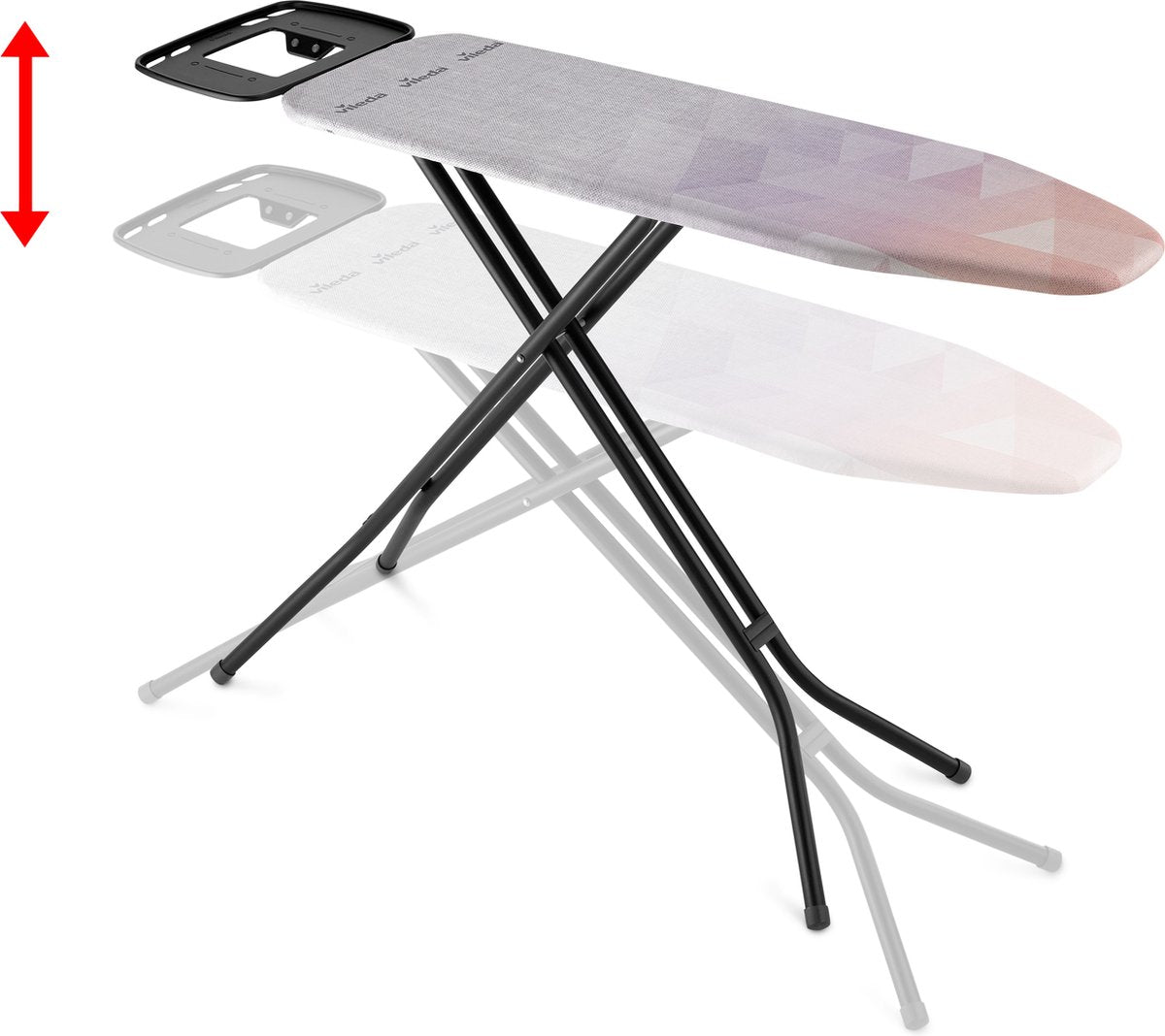 Vileda Diamond M Strijkplank - Groot strijkvlak van 120 x 38 cm - Met hittebestendige hoes waardoor ze er langer als nieuw uitziet - Zwart - afbeelding 5