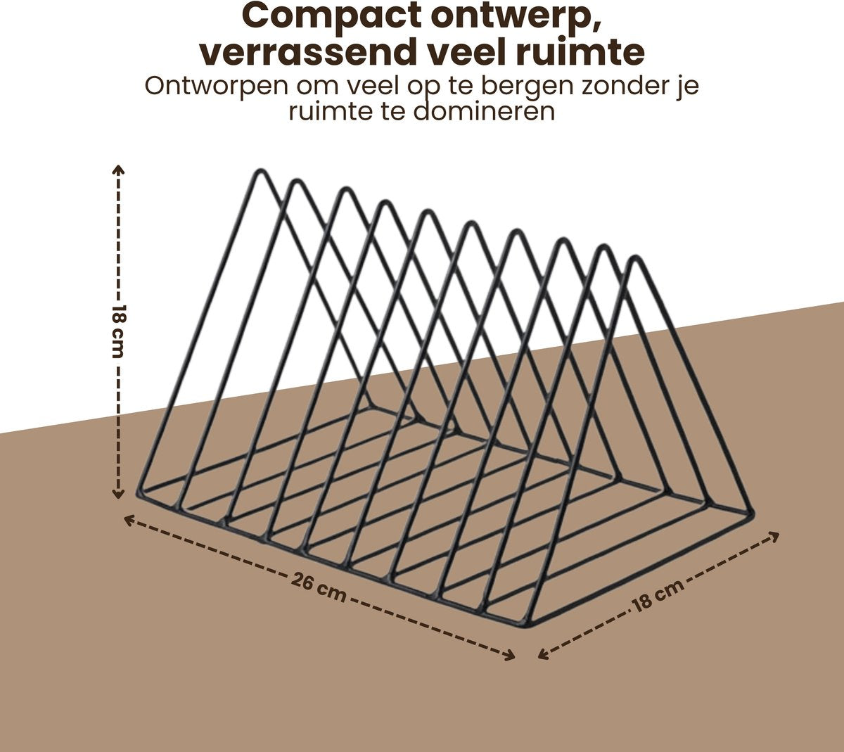 LP Opbergsysteem - Zwart - Elpee Opbergrek - Platenrek van Metaal - Opbergrek LP - Vinyl OpbergSysteem - 50 tot 60 Platen - Bordenstandaard - Boekenstandaard - afbeelding 2