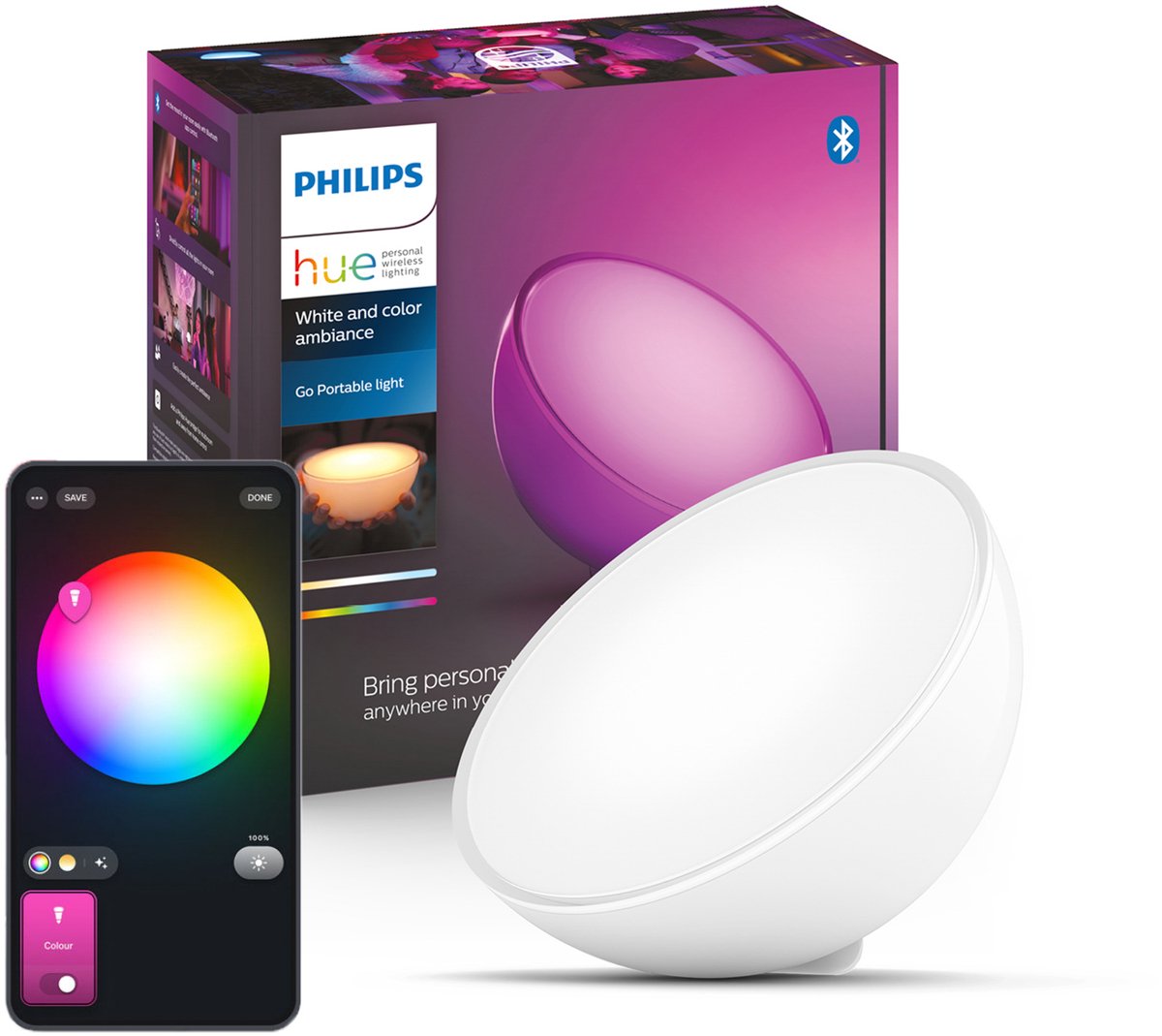 Philips Hue Go tafellamp - wit en gekleurd licht - afbeelding 1