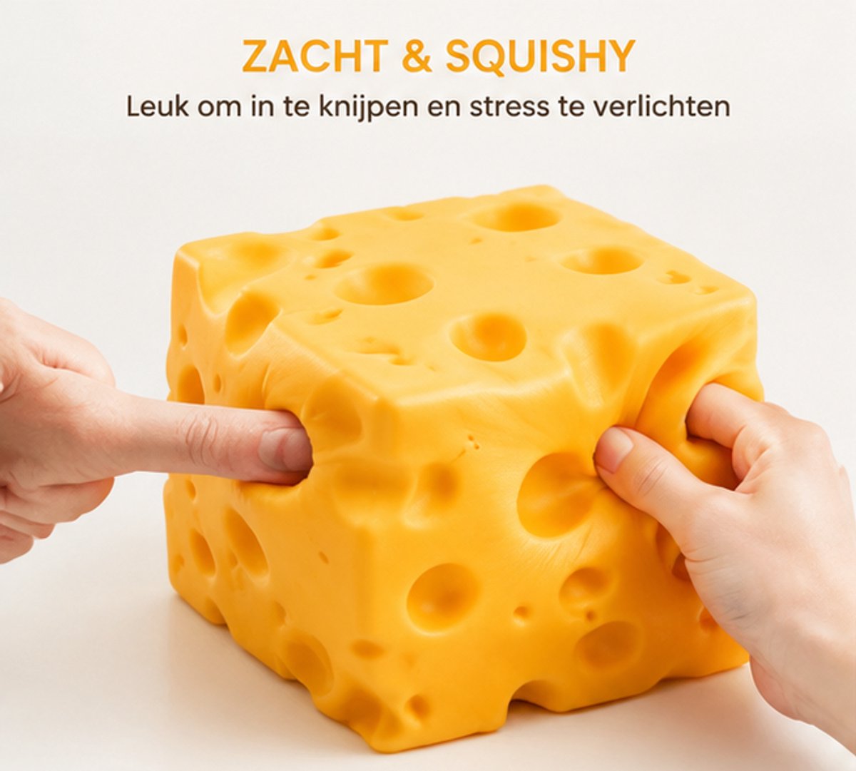 11X11X11 cm Giant Squishy Kaas Bal - Verlicht angst - Fidget Toys - Vingertop-knijpplezier - Decompressiespeelgoed - Anti-stress Knijpspeelgoed - Sensorisch decompressiespeelgoed - Geschikt voor volwassenen en kinderen - afbeelding 2