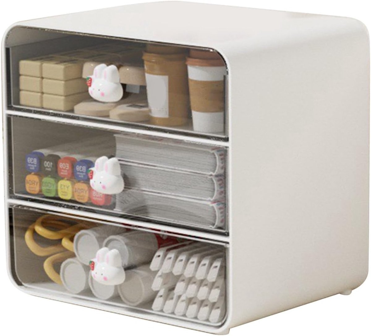 Ruimtebesparende Desk Organizer van Hoogwaardig Kunststof met Lades voor Kantoorbenodigdheden en Bureau-accessoires - afbeelding 1