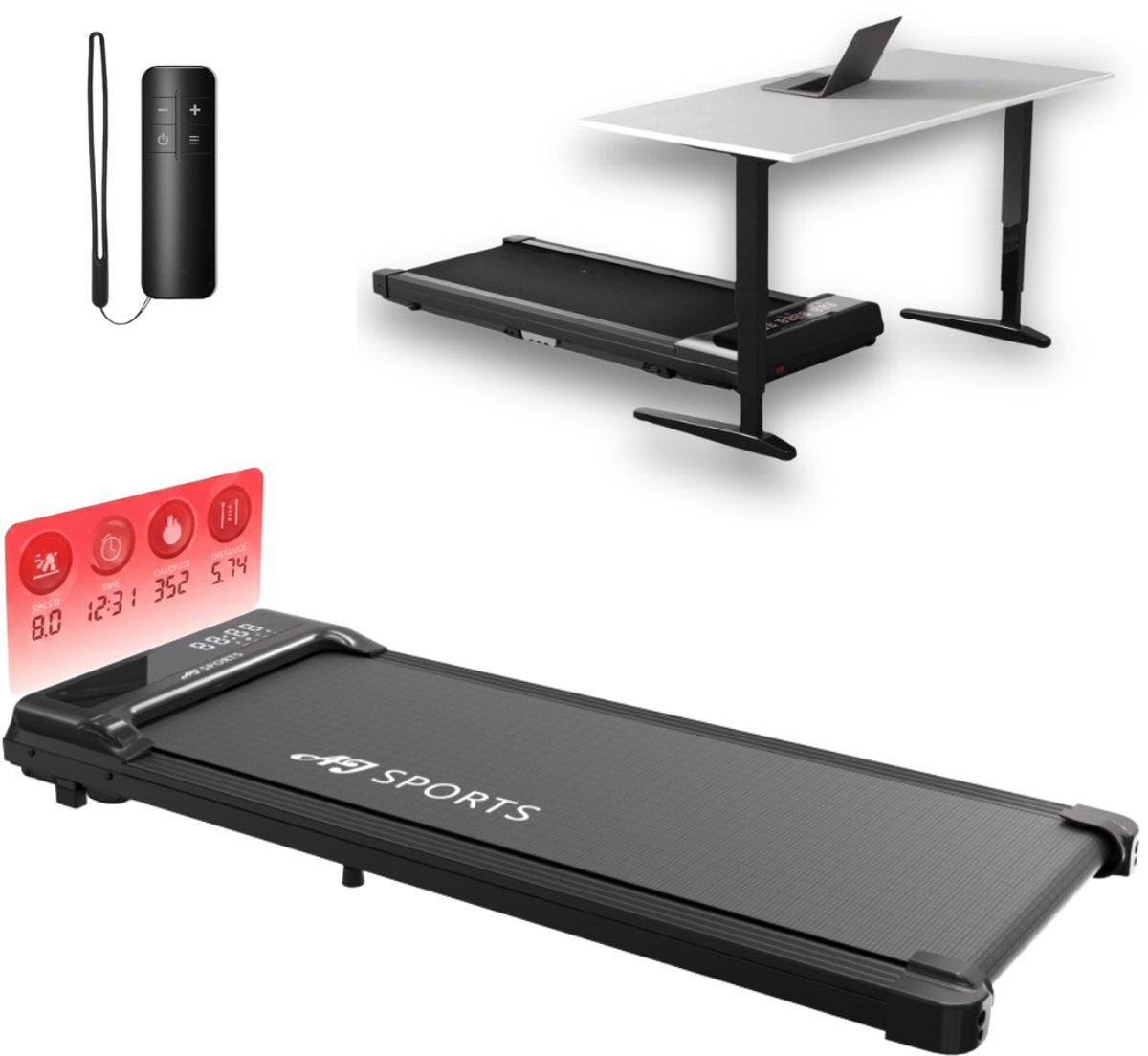 AJ-Sports Loopband - Walking Pad - 1 tot 8 km/u - Krachtige 1.0 PK Motor - afbeelding 1