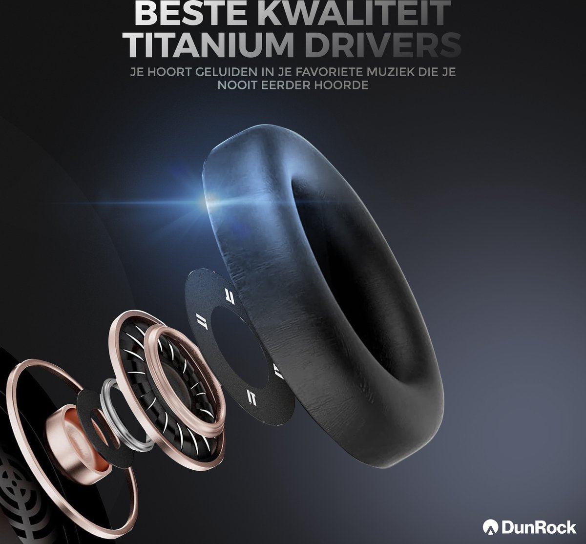 DunRock® Halo koptelefoon met ANC en multipoint - Met DunRock App voor je smartphone - met filter microfoons - afbeelding 3