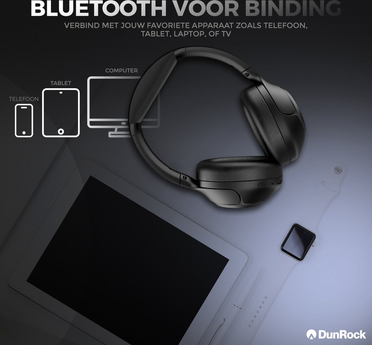 DunRock® Halo koptelefoon met ANC en multipoint - Met DunRock App voor je smartphone - met filter microfoons - afbeelding 4