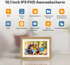 Digitale fotolijst met WiFi en Frameo App - 10.1 inch HD+ IPS Display - Fotokader met Touchscreen - 32GB - Bruin/Wit - Frameo digitale fotolijst - digitale fotokader - digitaal fotolijstje - afbeelding 2