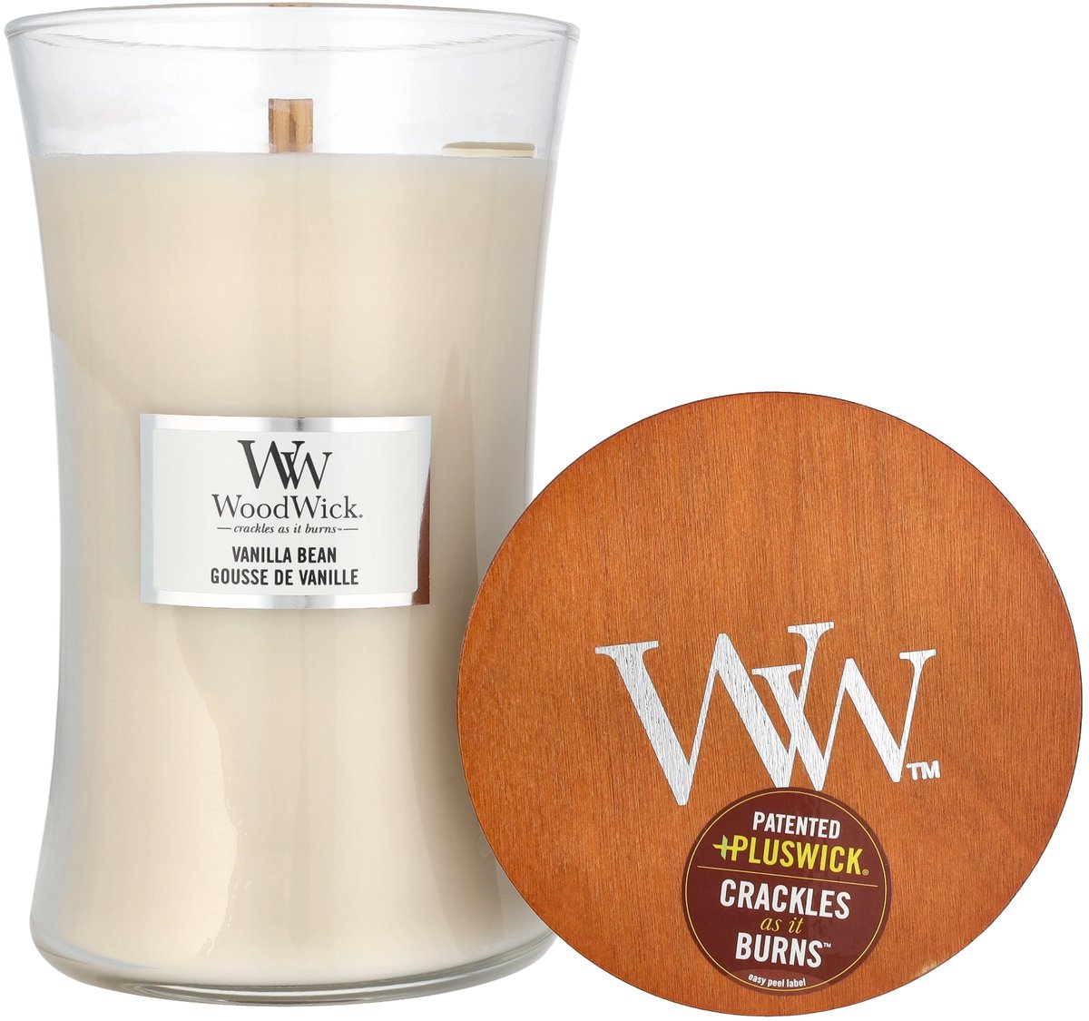 WoodWick Hourglass Large Geurkaars - Vanilla Bean - 130 branduren - afbeelding 3