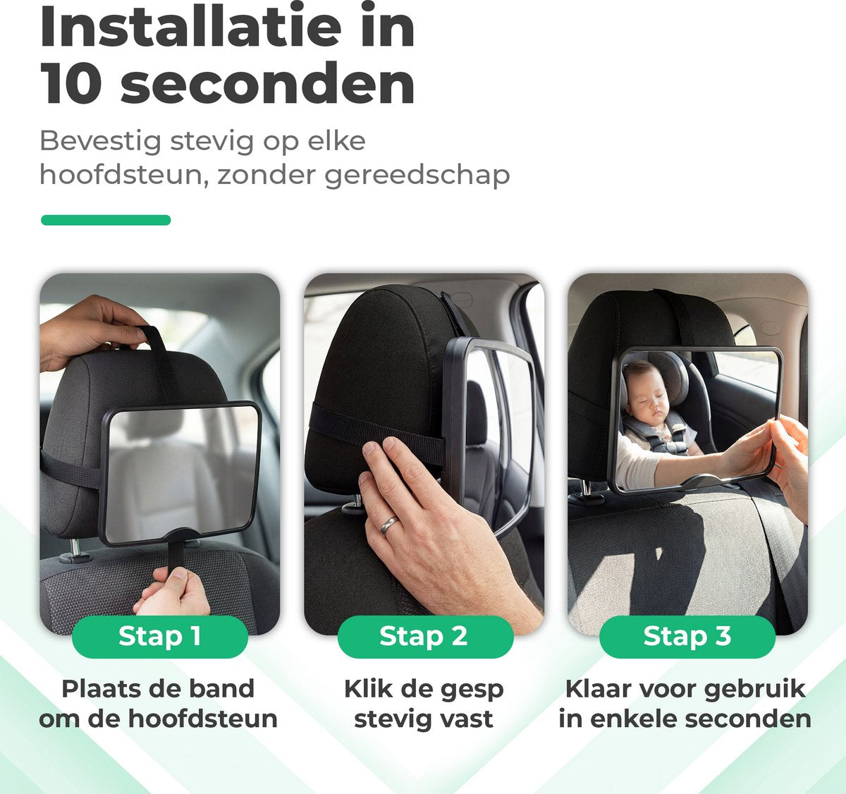 Gatson Autospiegel Baby XL - verstelbare achterbankspiegel - afbeelding 3