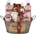 BRUBAKER Cosmetics Bad- en Doucheset, Kokosnoot & Aardbeigeur - Cadeautip Vrouw - Cadeau Idee - 11-delige Cadeauset in Vintage Plantenbak - Cadeau - Bodylotion - douchegel - Moederdag Cadeautje - afbeelding 1