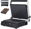 PFAS-Vrije Contactgrill met Zwevende Bovenplaat - Uitneembare platen - 180ºC Uitklapbaar - Grill apparaat 2000W - Tosti en Panini - 120ºC tot 230ºC - JAP Appliances Integrill - afbeelding 1