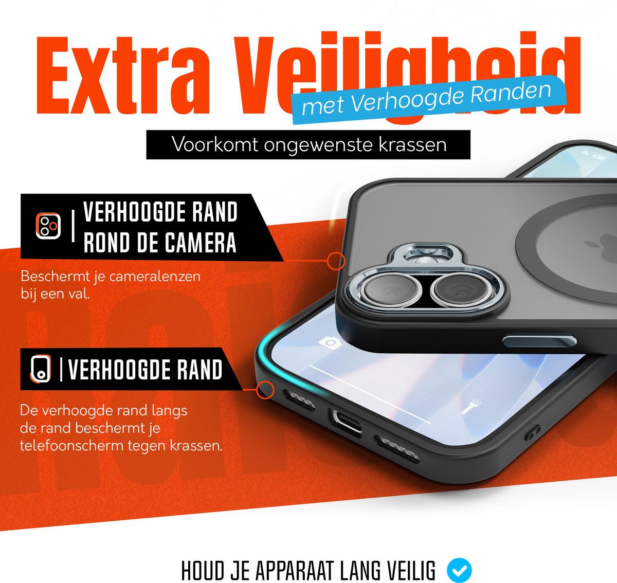 Hoesje - Geschikt voor iPhone 17 - Zwart - Geschikt voor MagSafe - Slank - hoes - Shock proof - afbeelding 4