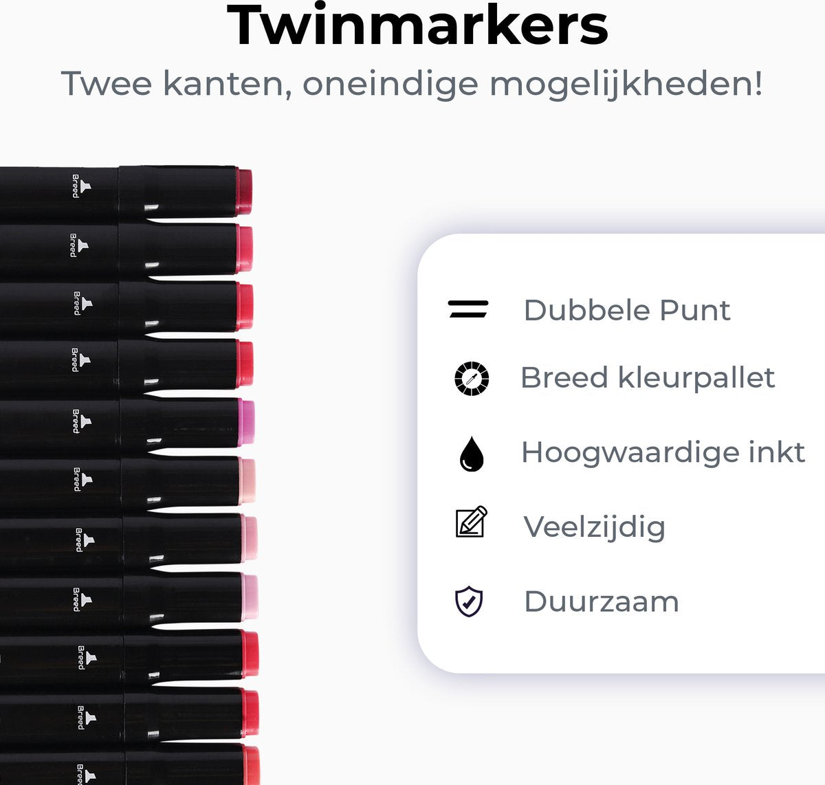 Maca Twinmarkers 168 Stuks - Stiften - Alcohol Markers - Markeerstiften - Met Houder En Opbergtas - afbeelding 2