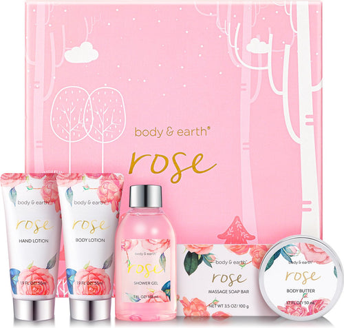 Body & Earth Rose Beauty wellness verwenpakket met rozengeur