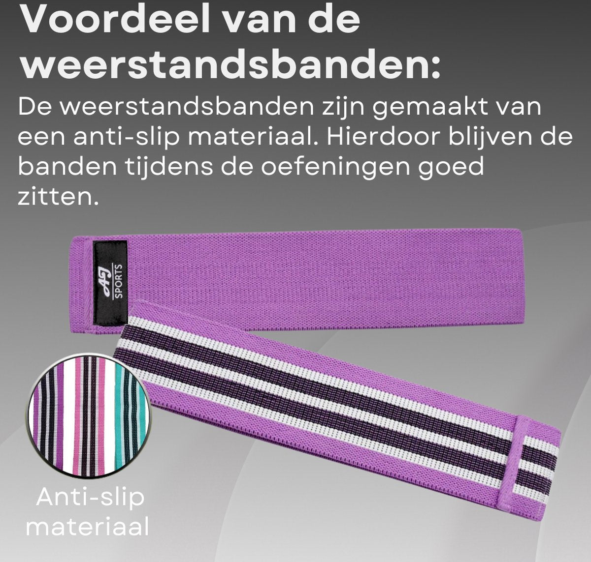 AJ-Sports Weerstandsbanden - Booty Band - Resistance band - Fitness elastiek - afbeelding 3