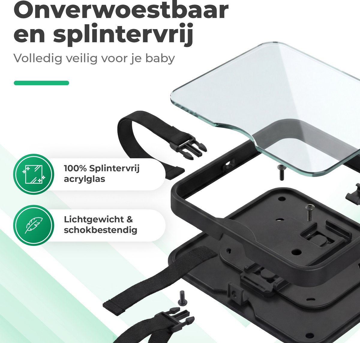 Gatson Autospiegel Baby XL - verstelbare achterbankspiegel - afbeelding 5