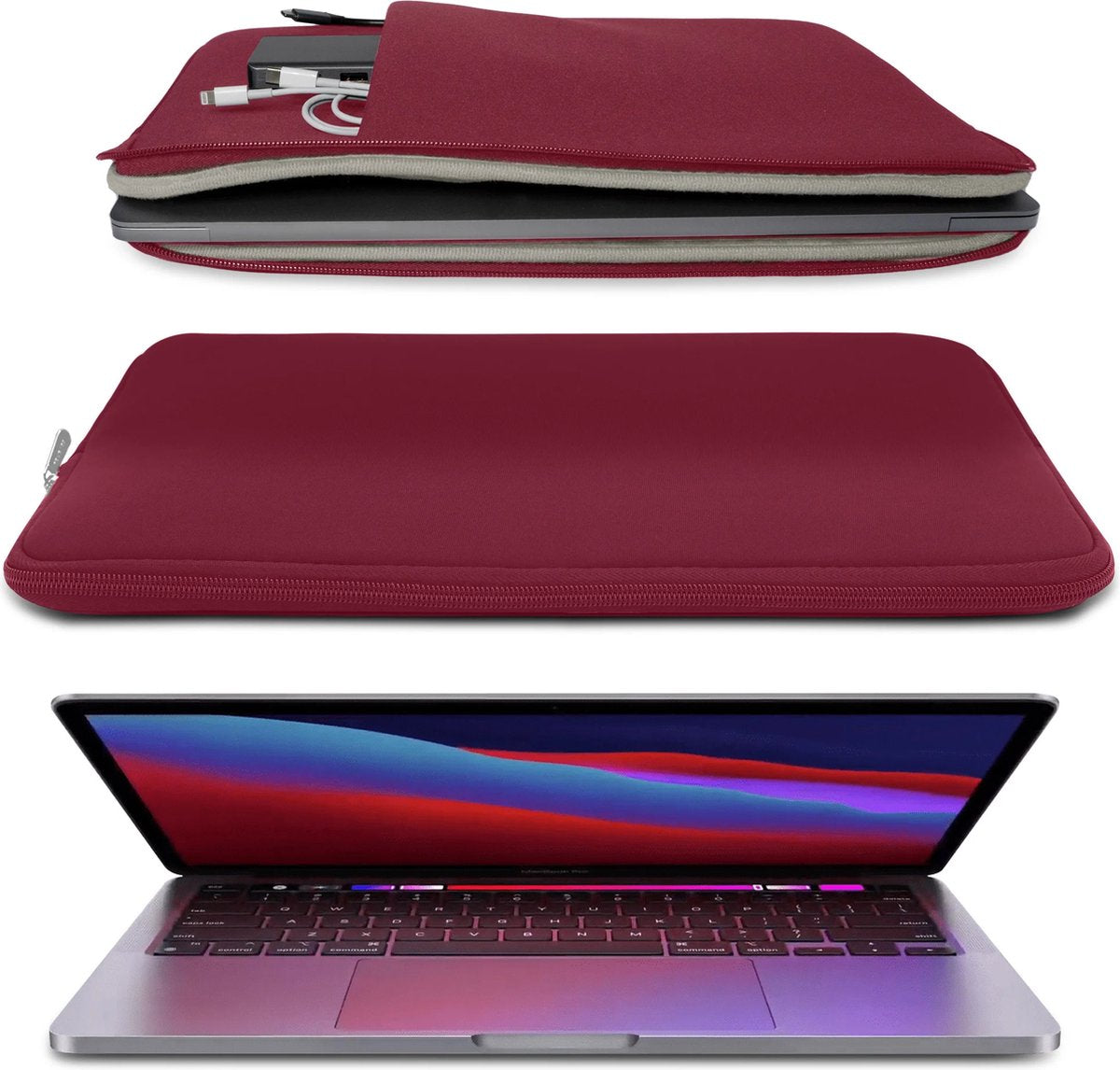 Coverzs Laptophoes - 14 inch - Bordeaux - afbeelding 4
