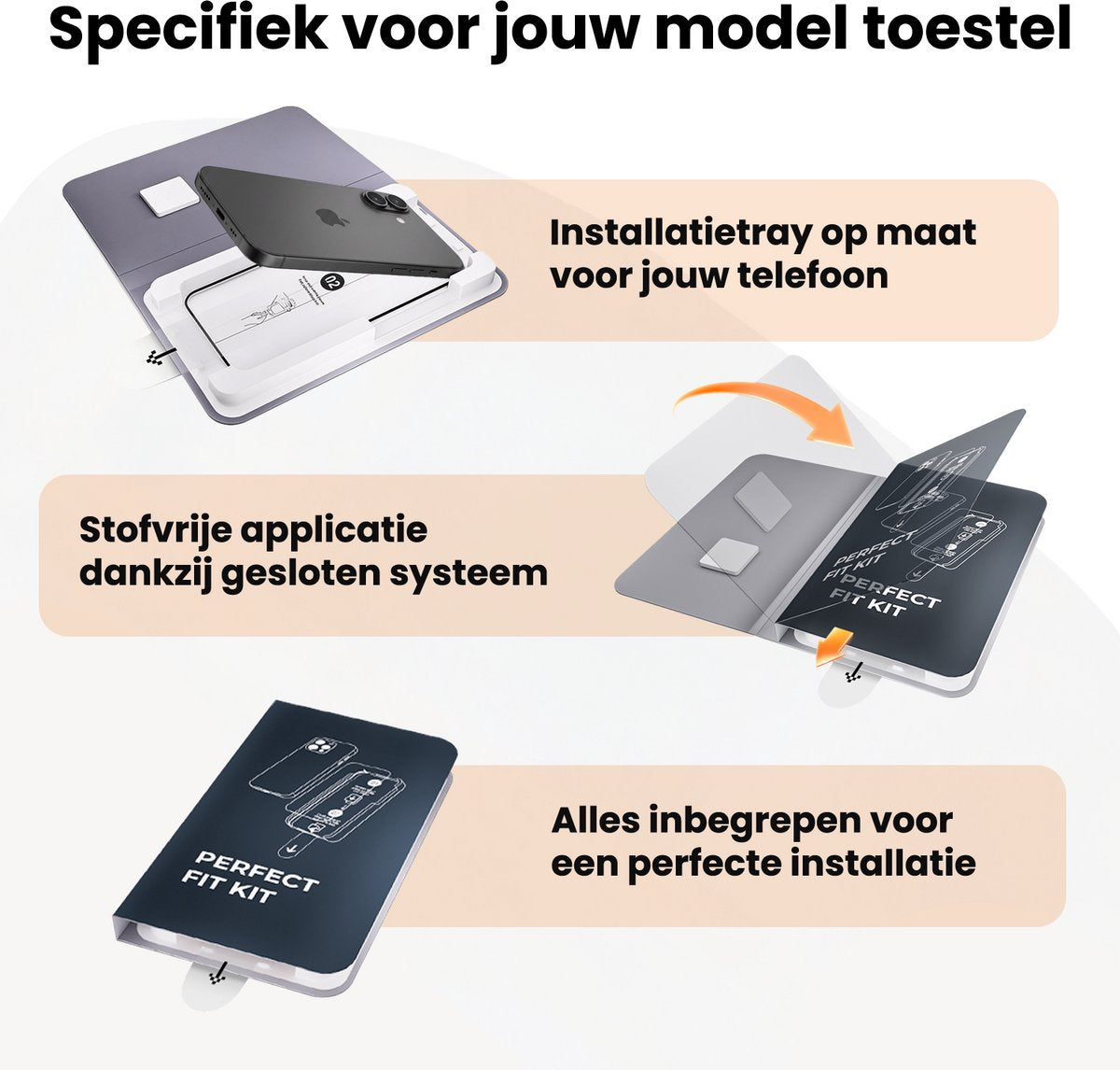 Screenprotector - Geschikt voor Apple iPhone 17 - 2 Stuks - Met Installatietray - Perfect Fit Kit - Beschermglas - Gehard Glas - Simpel Aanbrengen - Tempered Glass - Screen Protector - Case Friendly - afbeelding 5