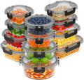 KitchenBrothers Meal Prep Bakjes Set - Glazen Vershoudbakjes - Luchtdicht - BPA-vrij - Diepvriesbakjes - Bewaarbakjes - 6,79L - Glas - 12 Stuks - afbeelding 1