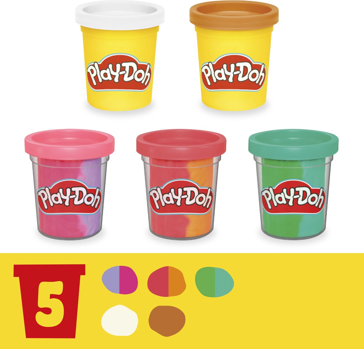 Play-Doh Rainbow Softijs Speelset - Boetseerklei - Inclusief 5 Play-Doh potjes - afbeelding 4
