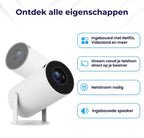 Ultieme Draagbare WiFi 6 Mini Beamer - 200 ANSI Lumen - Projector Streamen - BT 5.0 - Android - Home Cinema - afbeelding 4