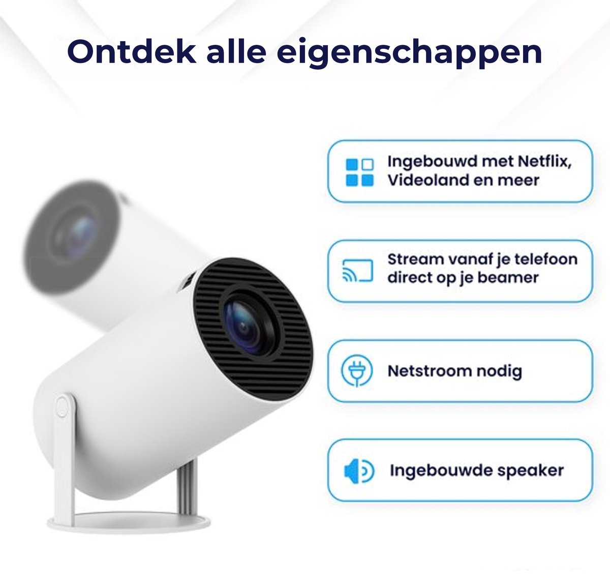 Ultieme Draagbare WiFi 6 Mini Beamer - 200 ANSI Lumen - Projector Streamen - BT 5.0 - Android - Home Cinema - afbeelding 4