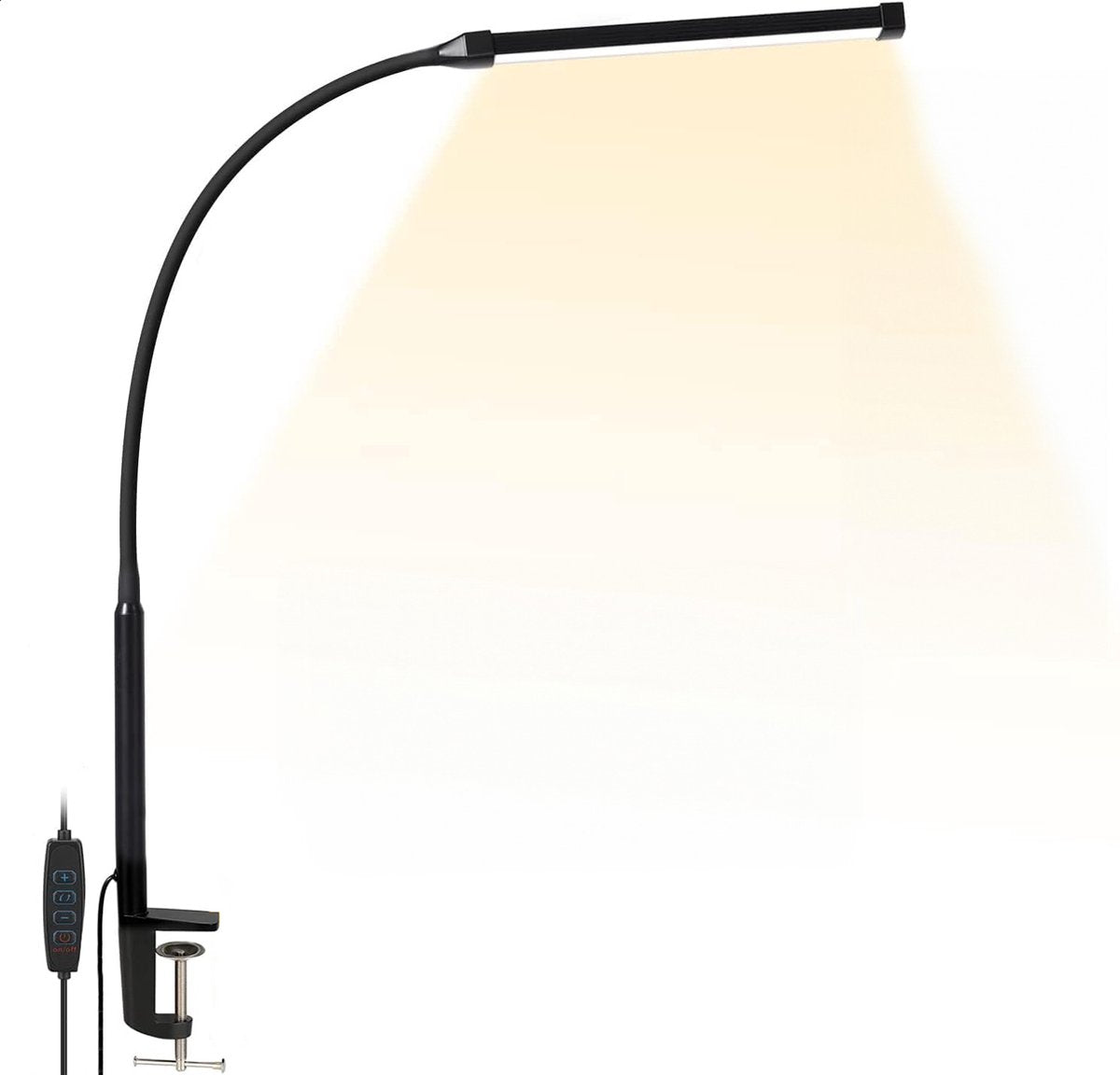 Vicon Bureaulamp LED Dimbaar - 3 Kleuren licht - Met Klem - Klemlamp - Leeslamp - Tafellamp - Bedlamp - Hobbylamp - afbeelding 1