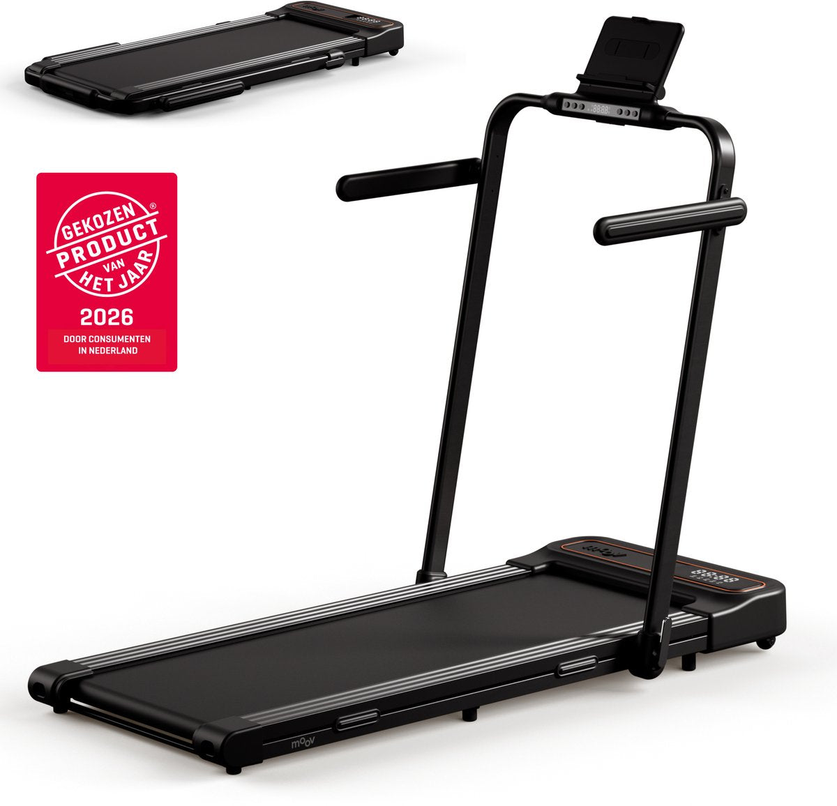 Moov Run Loopband Inklapbaar - 1-14 km/u Treadmill - Walking Pad - Opvouwbare Wandelband - Incl. Accessoires - afbeelding 1