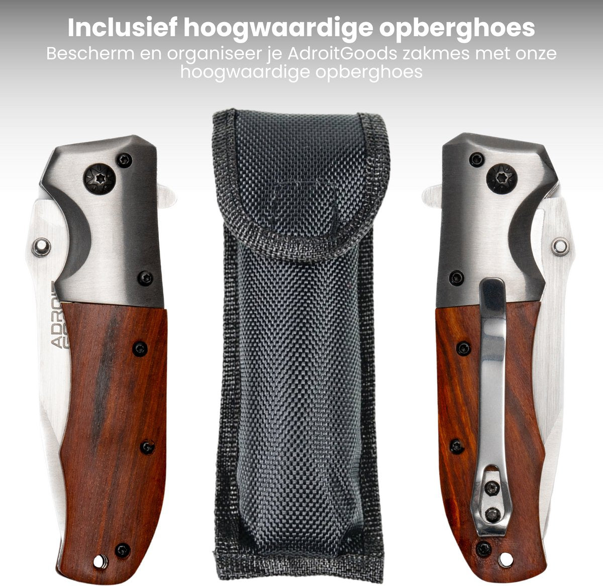 AdroitGoods Survival Zakmes - Nova X48 - Survival mes - Jachtmes - Staal en Eikenhout - Camping - afbeelding 5