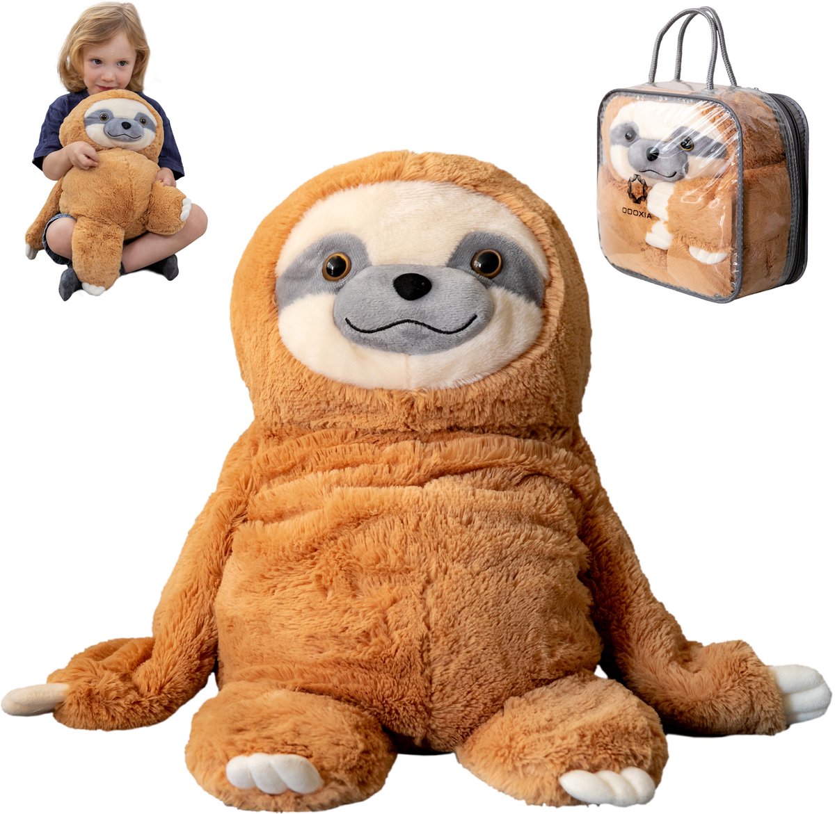 Verzwaringsknuffel Luiaard 2,3 KG - Weighted Stuffed Animal Sloth - Verzwaringsknuffel Volwassenen -Verzwarings Knuffel - Antistress Knuffel - Verzwaringsknuffel Kind Therapeutisch Speelgoed, Machinewasbaar - Stressverlichting en Focus - afbeelding 1