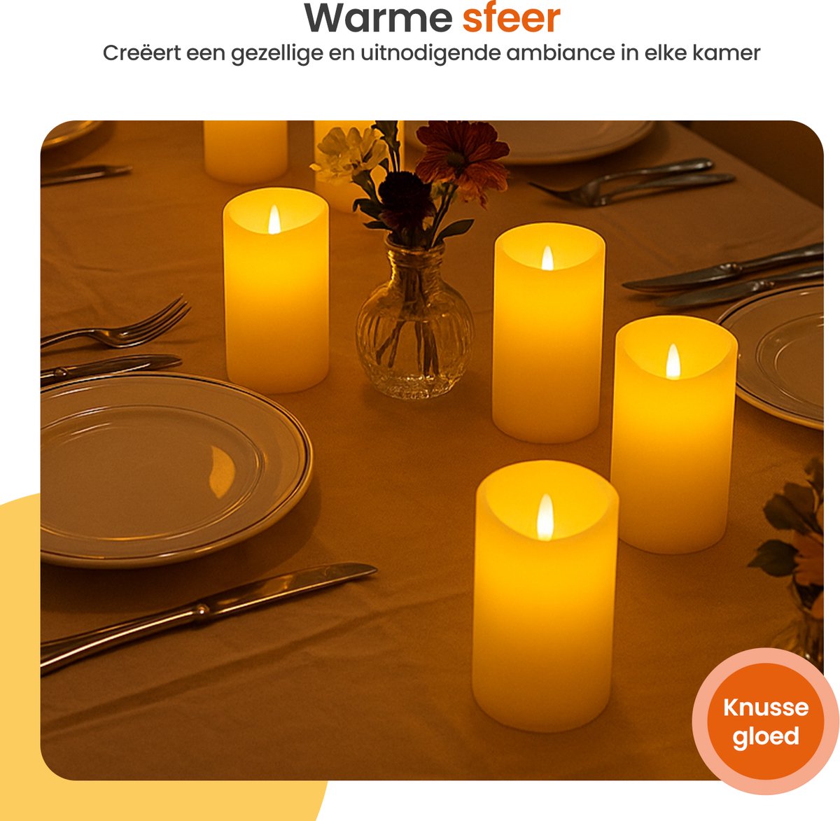 Goliving Led Kaarsen Met Afstandsbediening - Ø5,5 cm - Dimbaar - afbeelding 3