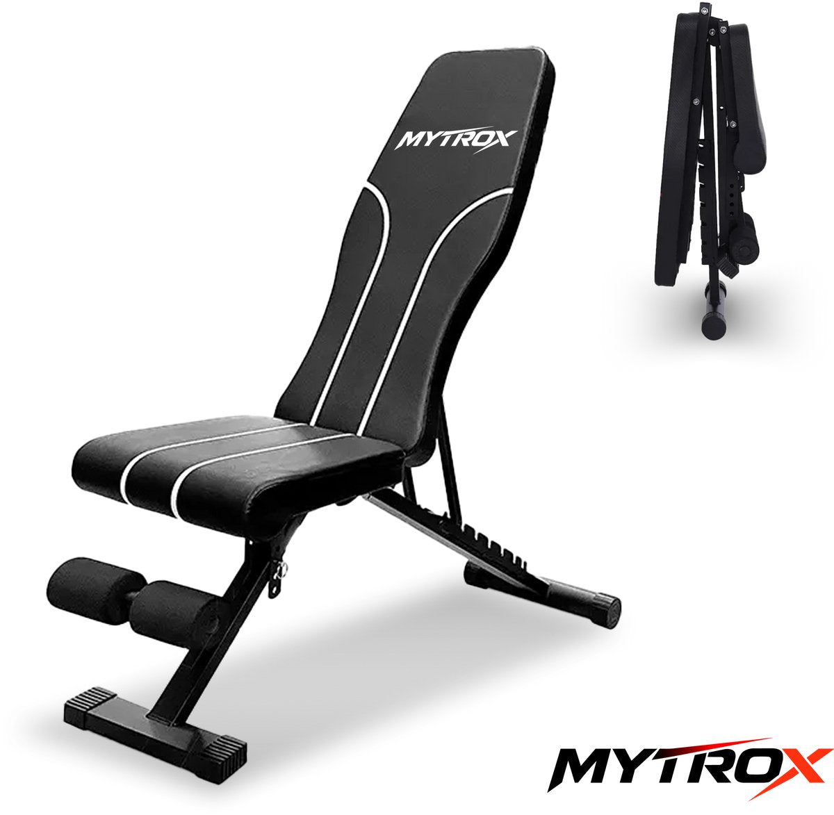 Mytrox Fitnessbank - Halterbank tot 300KG - Verstelbaar en inklapbaar - Geen montage nodig - Licht en robuust - afbeelding 1
