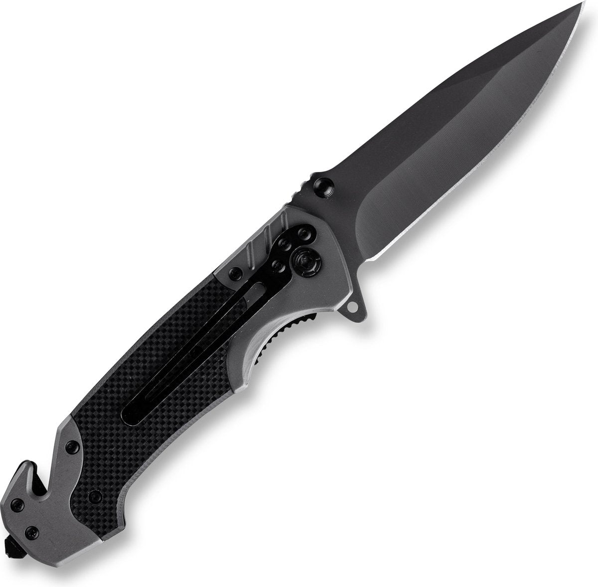 Survival zakmes outdoor – 1 hand open systeem en broekclip – 22.5 CM vouwmes – RVS - afbeelding 1