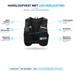 Gym Revolution - Hardloopvest met Verlichting en Waterfles - Reflecterend running vest met telefoonhouder - Zwart - afbeelding 4