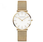 Hannah Martin Elegante Dameshorloge - Goudkleurig - Witte wijzerplaat - afbeelding 1