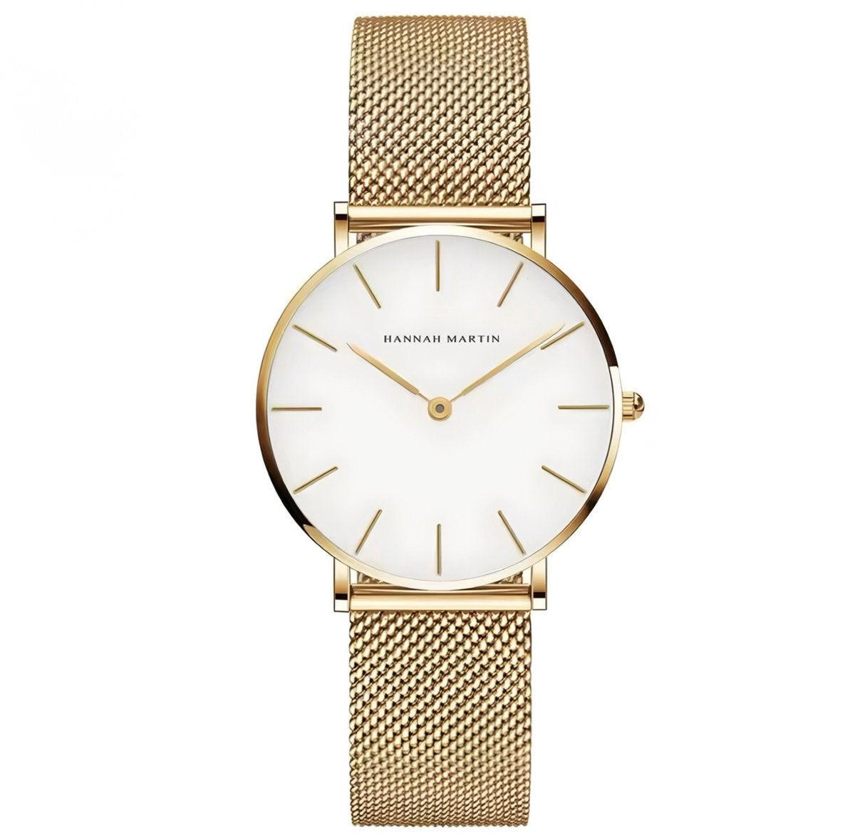 Hannah Martin Elegante Dameshorloge - Goudkleurig - Witte wijzerplaat - afbeelding 1