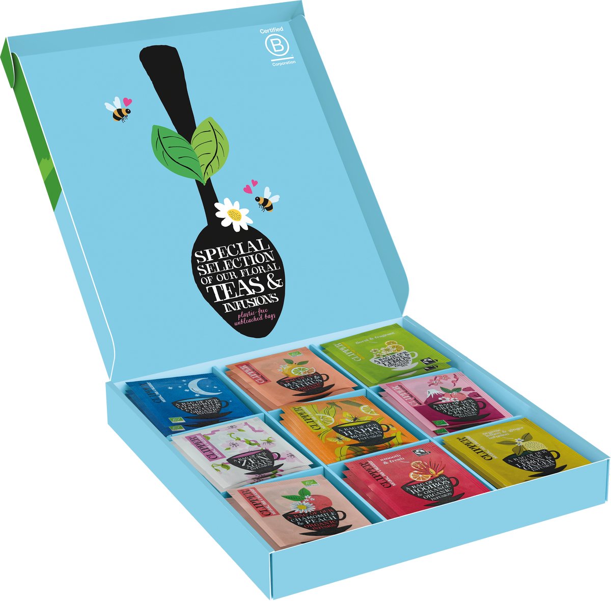 Clipper Thee Cadeaupakket - Biologische Kruidenthee - Floral Giftbox met 9 heerlijke smaken - afbeelding 4