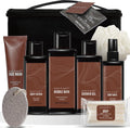 Body & Earth - Cadeau voor Man Verjaardag - Geschenkset Mannen Sandalwood - Cadeauset in Toilettas - Stoer Cadeaupakket Heren Wellness bath - Cadeau Pakket voor Hem - Verwenpakket Mannen, vriend, papa, broer, vader - Wellness dag cadeautje - afbeelding 1