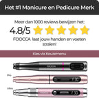 FOOCCA® Draadloze Elektrische Nagelvijl - Nagelfrees 30000 RPM - Oplaadbaar - Wireless Pro - 12 Bitjes + 65 Schuurrolletjes + 3 Accessoires - Nagelstofkap - Manicure en Pedicure Set - Ergonomische Aluminium Behuizing - Eeltverwijderaar - Kalknagel - afbeelding 2