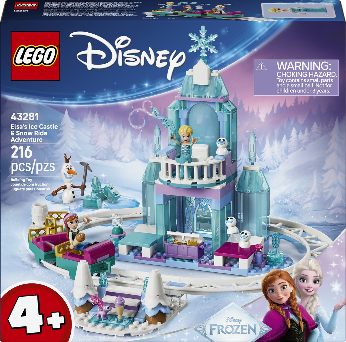 LEGO Disney Frozen - Elsa's IJskasteel en Sneeuwrit Bouwbaar Kasteel Speelgoed voor Kinderen - 43281 - afbeelding 1