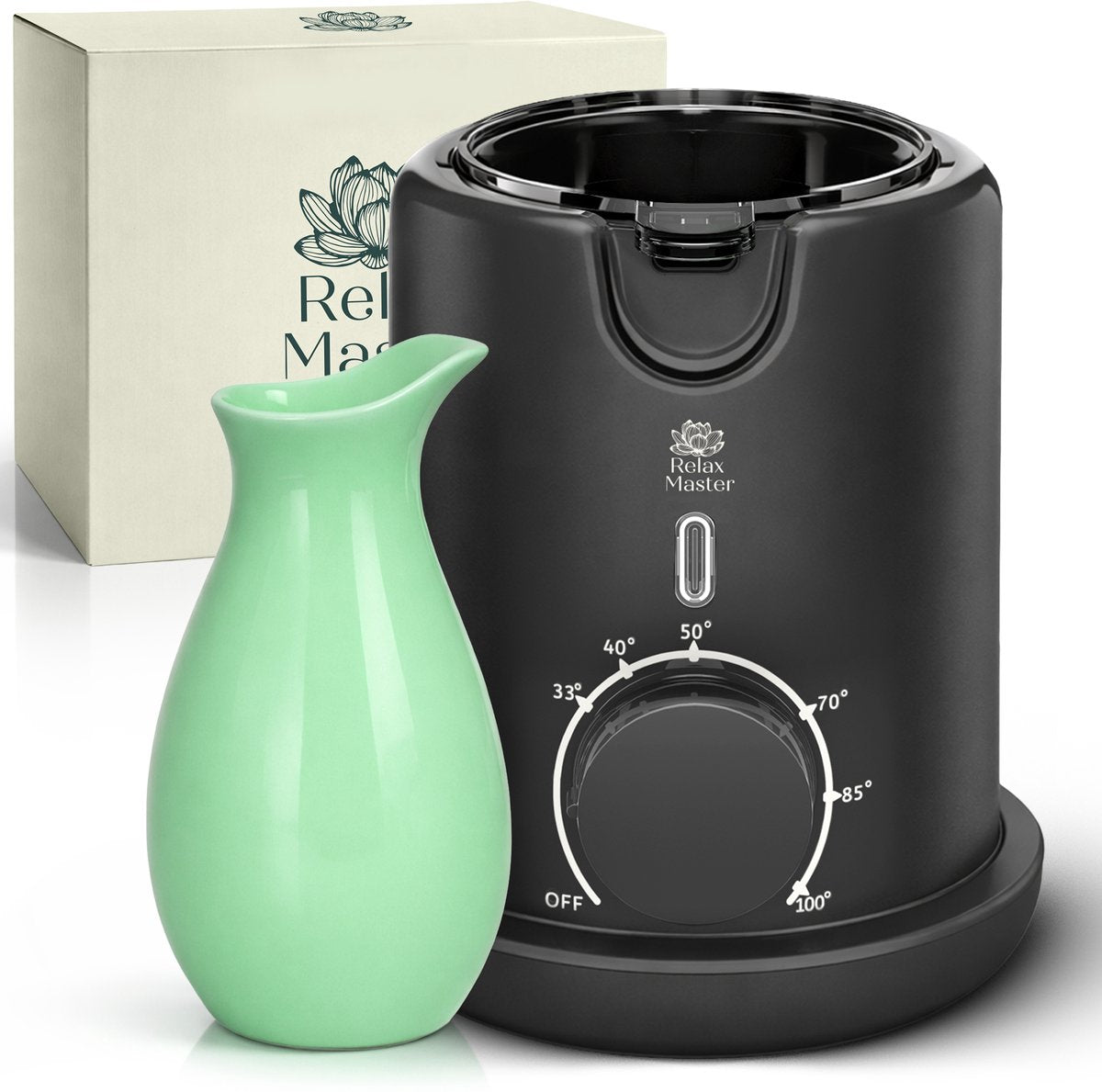 Relax Master Massage Olie Verwarmer Ember - Temperatuur Instelbaar - Massage Olie Erotisch - Keramisch Schenkkan - afbeelding 1