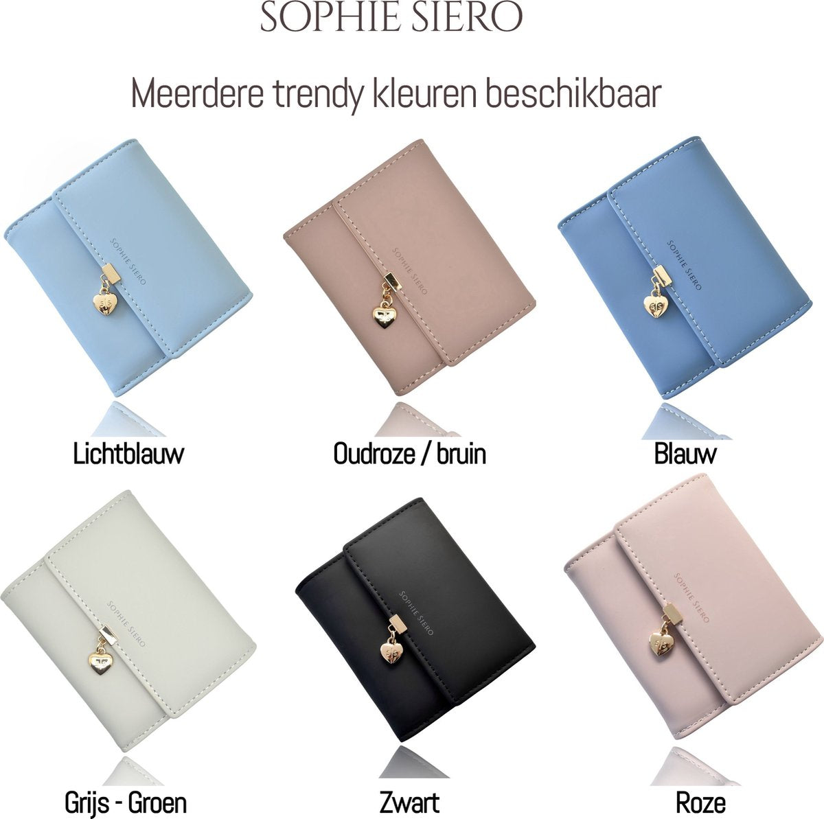 Beurs Dames klein met RFID - Portemonnee roze Sophie met muntvak en rits - afbeelding 5