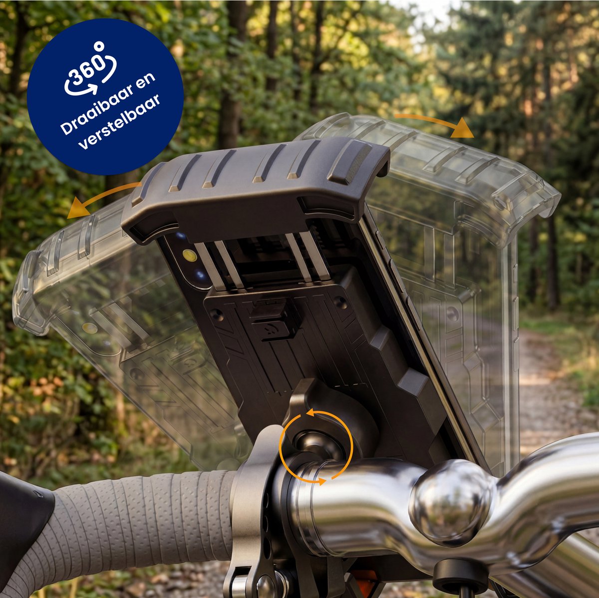 R2B Robuuste Telefoonhouder Fiets, Motor en Scooter - Safety Lock - Gsm Houder Fiets - Fietshouder - Fiets Telefoonhouder - Smartphone Houder Fiets - Accessoires - Phone Holder Bike - afbeelding 5