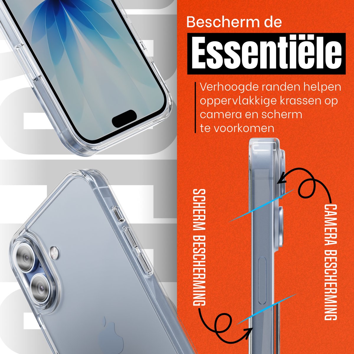 Hoesje - geschikt voor iPhone 17 - Transparant - shock proof - afbeelding 5