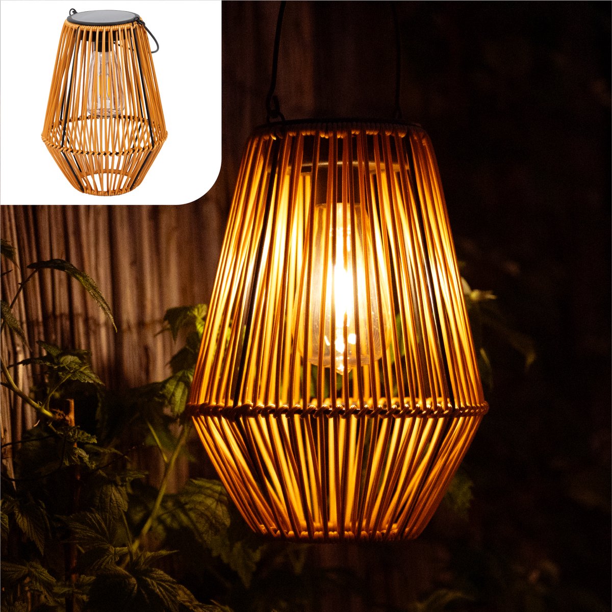 Gadgy Solar Tuinverlichting Rattan Bruin - afbeelding 1
