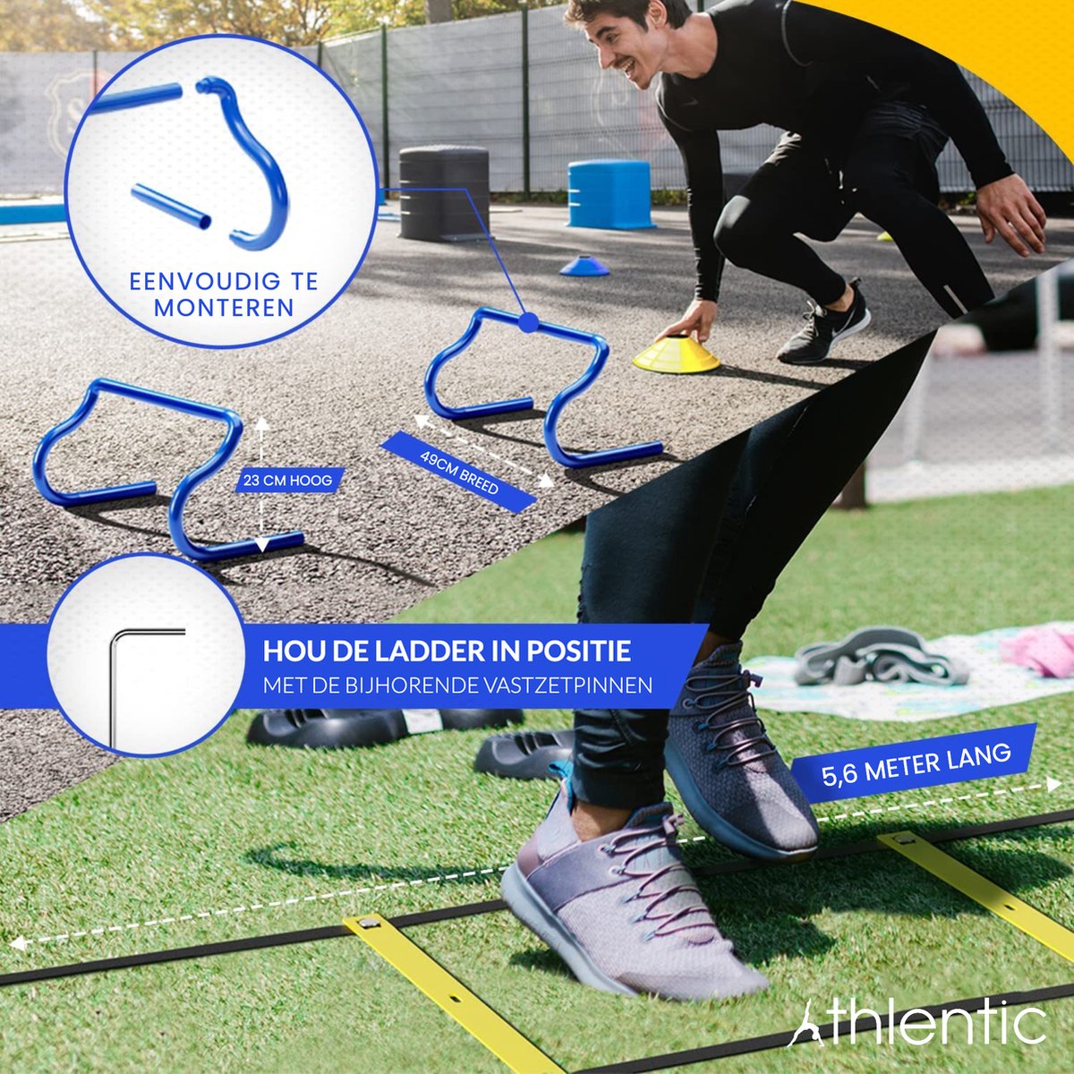 Athlentic Voetbal Trainingsset - Speedladder, Pionnen & Weerstandsbanden - afbeelding 4